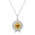 0.37ct Orange Diamond Pendants with 0.74tct Diamond set in 14K Two Tone Gold