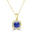 1.75ct Blue Sapphire Pendants with 0.16tct Diamond set in 14K Yellow Gold