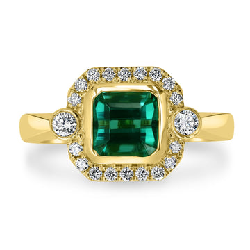 1.83ct Tourmaline Ring with 0.28tct Diamonds set in 14K Yellow Gold