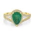 1.53ct Emerald Ring with 0.41tct Diamonds set in 14K Yellow Gold