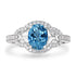 1.06ct Aquamarine Ring with 0.27tct Diamonds set in 14K White Gold