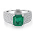 2.2ct Emerald Ring with 0.64tct Diamonds set in 14K White Gold