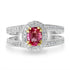 0.95ct Padparadscha Sapphire Ring with 0.49tct Diamonds set in 14K Two Tone Gold
