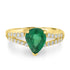 1.43ct Emerald Ring with 0.22tct Diamonds set in 18K Yellow Gold