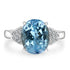3.5ct Aquamarine Ring with 0.1tct Diamonds set in 14K White Gold