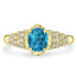 2.86ct Blue Zircon Ring with 0.31tct Diamonds set in 14K Yellow Gold