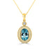 4.61ct Aquamarine Pendant with 0.36tct Diamonds set in 14K Yellow Gold