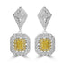 0.44tct Yellow Diamond Earring with 0.85tct Diamonds set in 18K Two Tone Gold