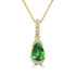 1.12ct Tsavorite Pendants with 0.06tct Diamond set in 14K Yellow Gold