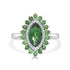 2.07 Tsavorite Rings with 0.08tct Diamond set in 14K White Gold