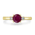 1.04ct Ruby Ring with 0.09tct Diamonds set in 14K Yellow Gold