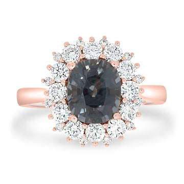 2.44ct Spinel Ring with 0.97tct Diamonds set in 14K Rose Gold