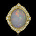 7.25ct Opal Ring with 0.9tct Diamonds set in 14K Yellow Gold