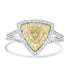 1.08ct Yellow Diamond Rings with 0.56tct Diamond set in 14K Two Tone Gold