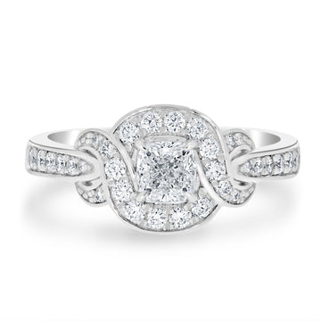 0.51ct Diamond Ring with 0.54tct Diamonds set in 950 Platinum