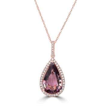 7.95ct Diaspore Pendant with 0.3tct Diamonds set in 18K Rose Gold