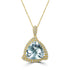 12.82ct Aquamarine Pendant with 0.99tct Diamonds set in 18K Yellow Gold
