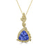 10.55ct Tanzanite Pendant with 0.53tct Diamonds set in 18K Yellow Gold