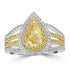 1.02ct Yellow Diamond Rings with 0.56tct Diamond set in 18K Two Tone Gold