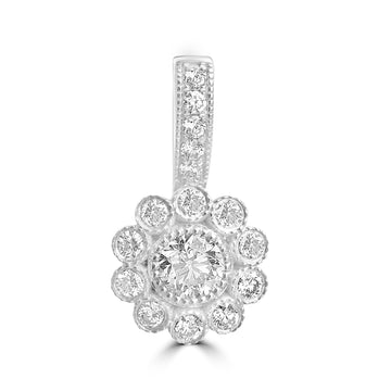 0.5ct Diamond Pendants with 0.5tct Diamond set in Platinum 950