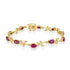 5.84ct Ruby Bracelets with 0.53tct Diamond set in 14K Yellow Gold