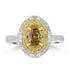 1ct Yellow Diamond Rings with 0.48tct Multi set in 18K Two Tone Gold