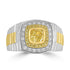 1ct Yellow Diamond Rings with 0.45tct Multi set in 18K Two Tone Gold