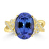 6.04ct Tanzanite Rings with 0.29tct Diamond set in 18K Yellow Gold