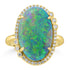 7.55ct Black Opal Rings with 0.2tct Diamond set in 18K Yellow Gold