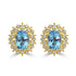 1.6ct Aquamarine Earrings with 0.26tct Diamond set in 18K Yellow Gold