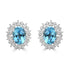 1.58ct Aquamarine Earrings with 0.25tct Diamond set in 18K White Gold