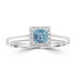 0.35ct Aquamarine Rings with 0.07tct Diamond set in 18K White Gold
