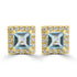 0.7ct Aquamarine Earrings with 0.14tct Diamond set in 18K Yellow Gold