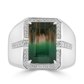 9.55ct Tourmaline Rings with 0.34tct Diamond set in 18K White Gold
