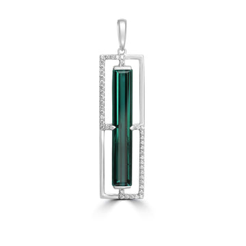 4.83ct Tourmaline Pendants with 0.19tct Diamond set in 18K White Gold