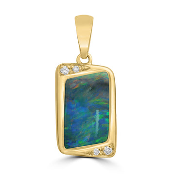 2.62ct Opal Pendants with 0.03tct Diamond set in 18K Yellow Gold
