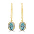 1.69ct Aquamarine Earrings with 0.2tct Diamond set in 18K Yellow Gold