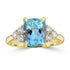 3.22ct Aquamarine Rings with 0.46tct Diamond set in 18K Yellow Gold