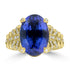 8.59ct Tanzanite Rings with 0.24tct Diamond set in 18K Yellow Gold