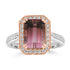 3.47ct Tourmaline Rings with 0.36tct Diamond set in 18K Two Tone Gold