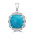 3.13ct Turquoise Pendants with 0.12tct Diamond set in 18K White Gold