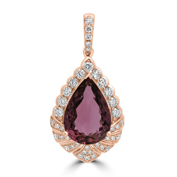 5.46ct Tourmaline Pendants with 0.672tct Diamond set in 18K Rose Gold