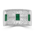 0.51ct Emerald Rings with 0.156tct Diamond set in 18K White Gold