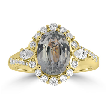 2.79ct Sapphire Rings with 0.541tct Diamond set in 18K Yellow Gold