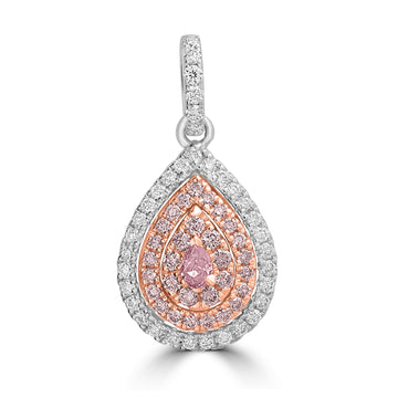 0.09ct Pink Diamond Pendants with 0.48tct Diamond set in 18K Two Tone Gold