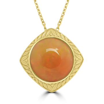 6.63ct Opal Necklaces set in 14K Yellow Gold