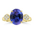 3.73ct Tanzanite Rings with 0.15tct Diamond set in 14K Yellow Gold