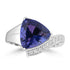 4.07ct Tanzanite Rings with 0.19tct Diamond set in 14K White Gold