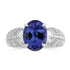 3.58ct Tanzanite Rings with 0.173tct Diamond set in 14K White Gold