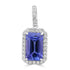 3.03ct Tanzanite Pendants with 0.27tct Diamond set in 14K White Gold